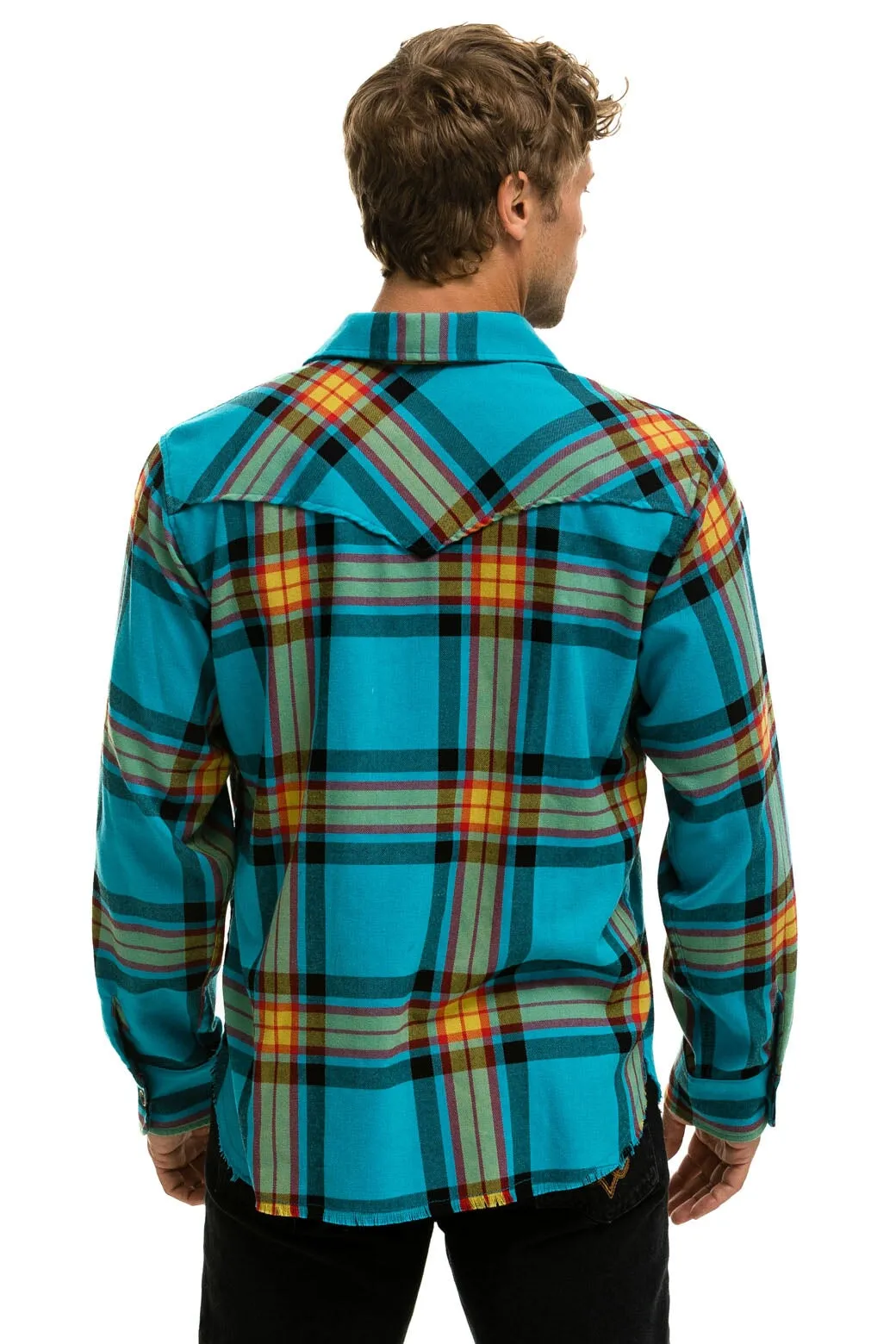 PLAID FLANNEL LIGHT WEIGHT UNISEX WESTERN SHIRT - JACKSON PLAID