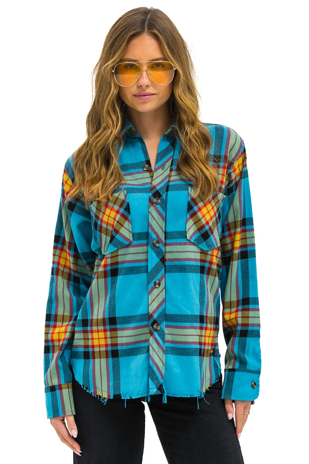 PLAID FLANNEL LIGHT WEIGHT UNISEX WESTERN SHIRT - JACKSON PLAID