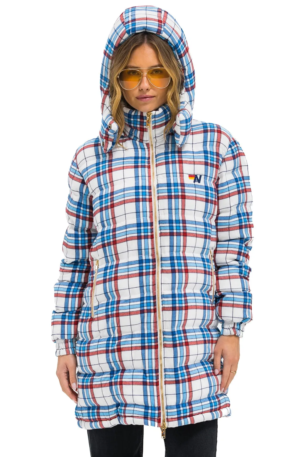 PLAID UNISEX LONG TREKKER JACKET - MONTAUK PLAID