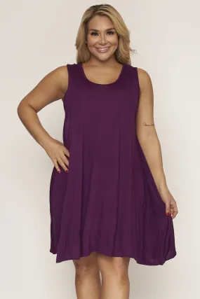 Plum Purple Plus Size Tunic Dress