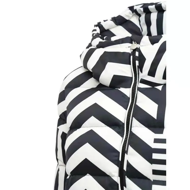 Pre Order:  Hooded B&W Stripes Jacket