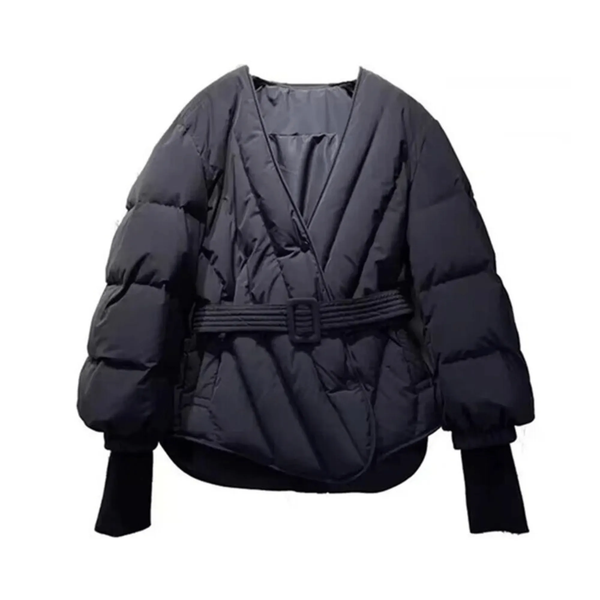 Pre Order:  Quilted Belted Short Puffer Jacket