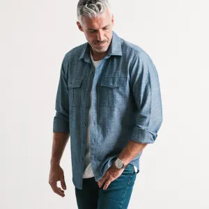 Primer Utility Shirt – Navy Blue Cotton Slub Chambray