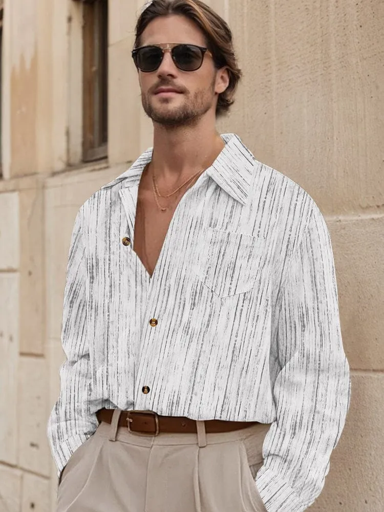 Relaxed Fit Stripe Corduroy Shirt