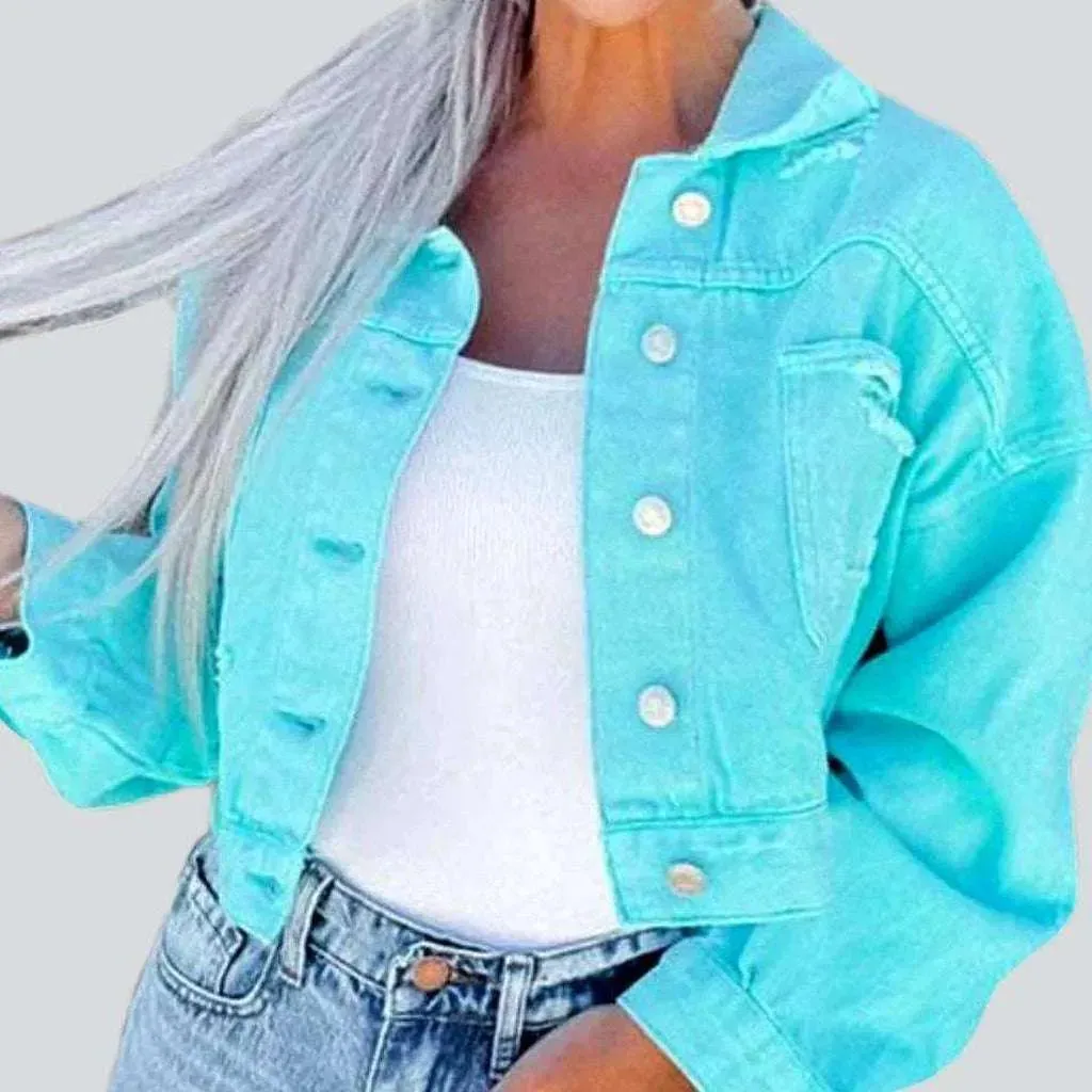 Ripped-back women's denim jacket