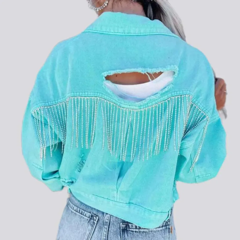 Ripped-back women's denim jacket