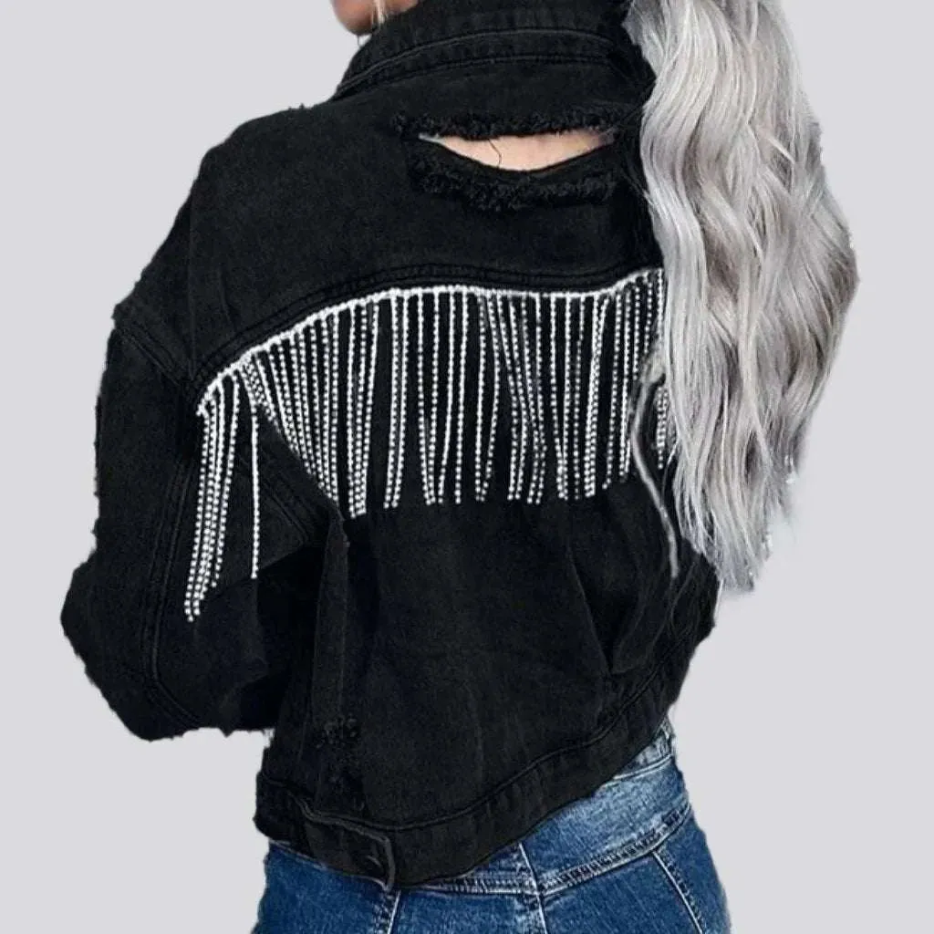 Ripped-back women's denim jacket