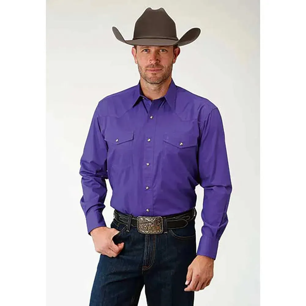 Roper Solid Poplin Snap - Mens Western Shirt