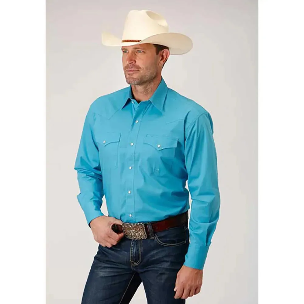 Roper Solid Poplin Snap - Mens Western Shirt