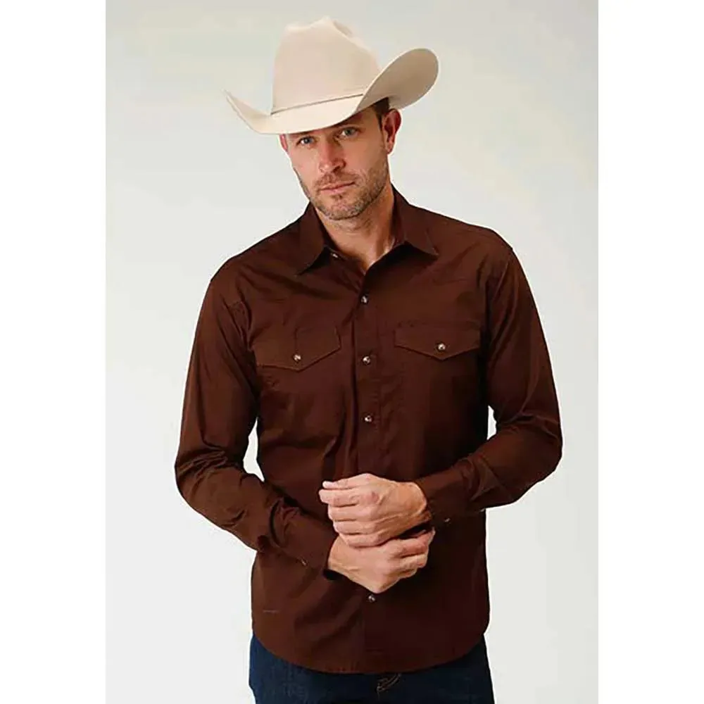 Roper Solid Poplin Snap - Mens Western Shirt