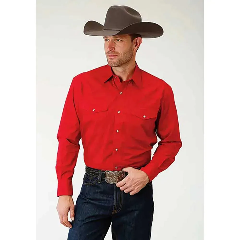 Roper Solid Poplin Snap - Mens Western Shirt