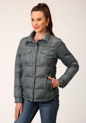 Roper Womens Crushable Down Silver Sage 100% Nylon Softshell Jacket