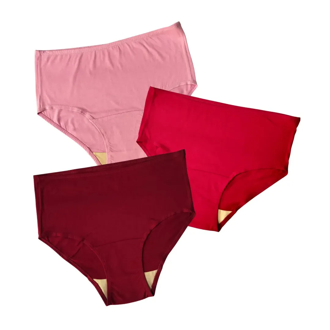 Senior Women Hygiene Underwear | High Waist | Brief Fit | Prevents UTIs | Pack Of 3