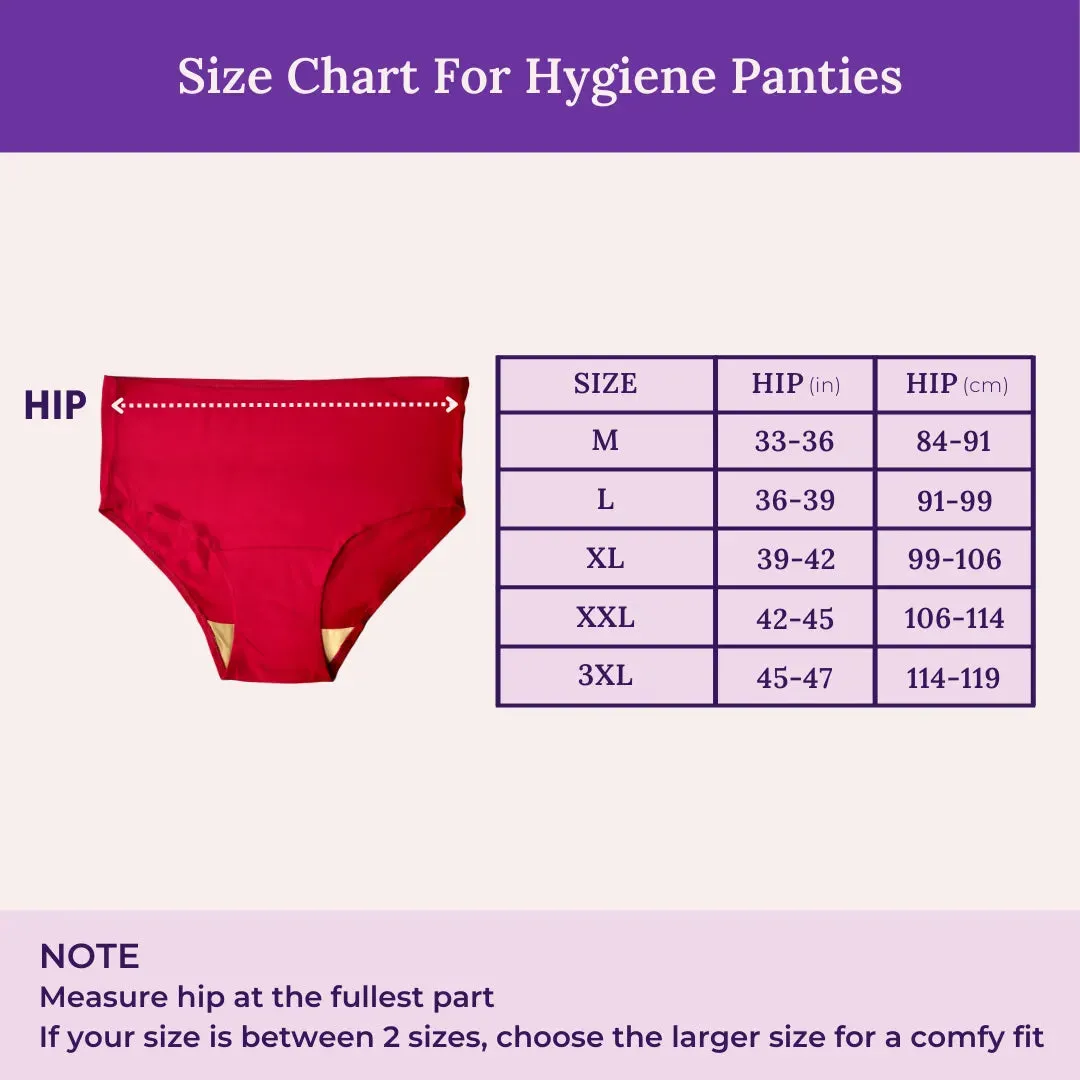 Senior Women Hygiene Underwear | High Waist | Brief Fit | Prevents UTIs | Pack Of 3