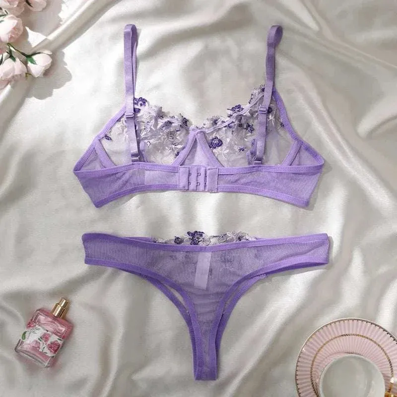 Sexy Underwear - Purple Hot Semi-Sheer Temptation Erotic Underwear set, justprimes