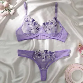 Sexy Underwear - Purple Hot Semi-Sheer Temptation Erotic Underwear set, justprimes