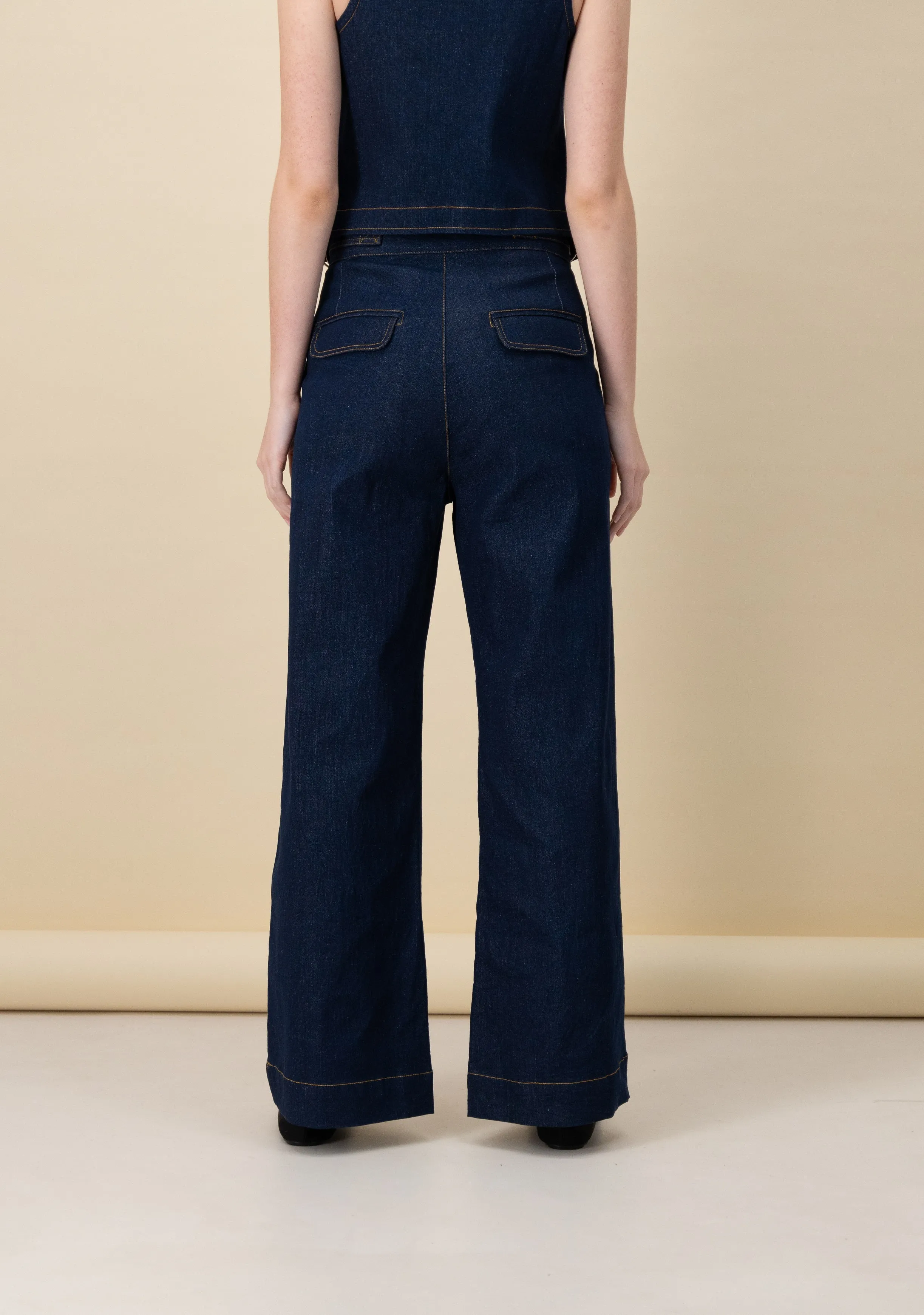 Side Tab Pant in Blue Denim