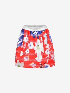 Simonetta Girls Floral Print Layered Skirt