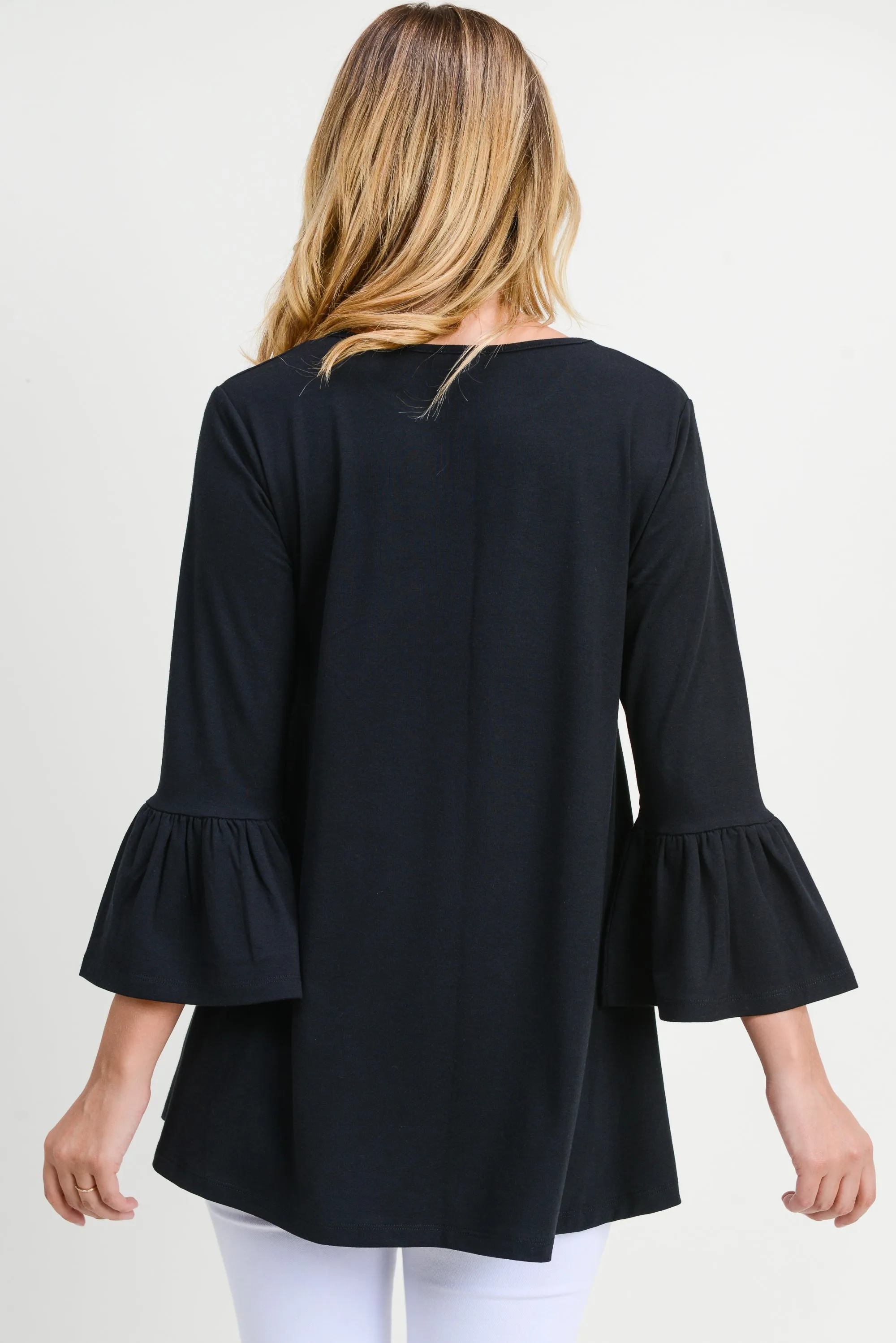 Simple Bell Sleeve Flowy Tunic Top