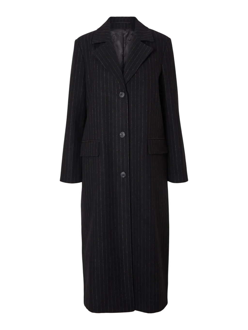 SLFALMA LONG WOOL COAT | PINSTRIPE