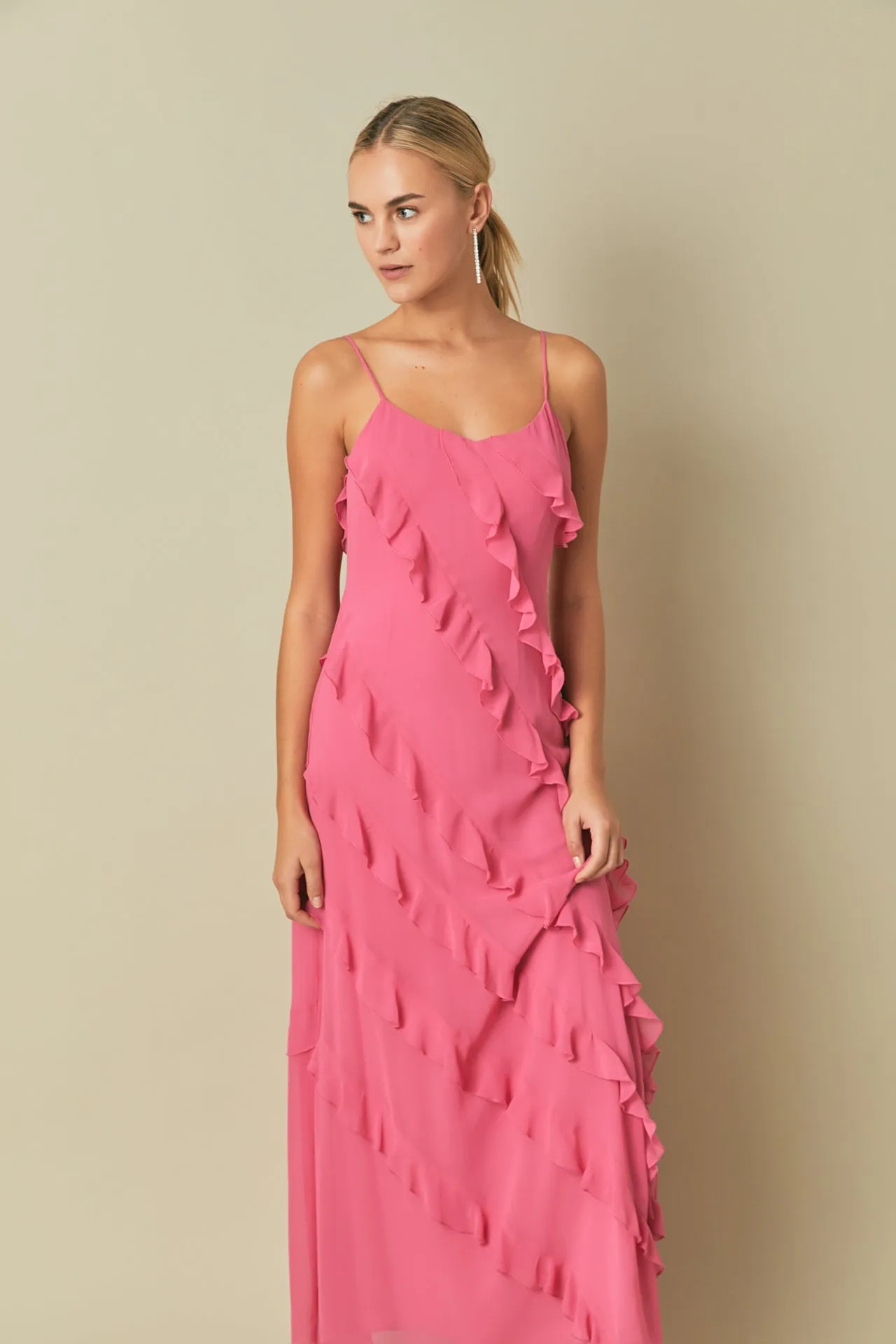 Slip Ruffled Dress