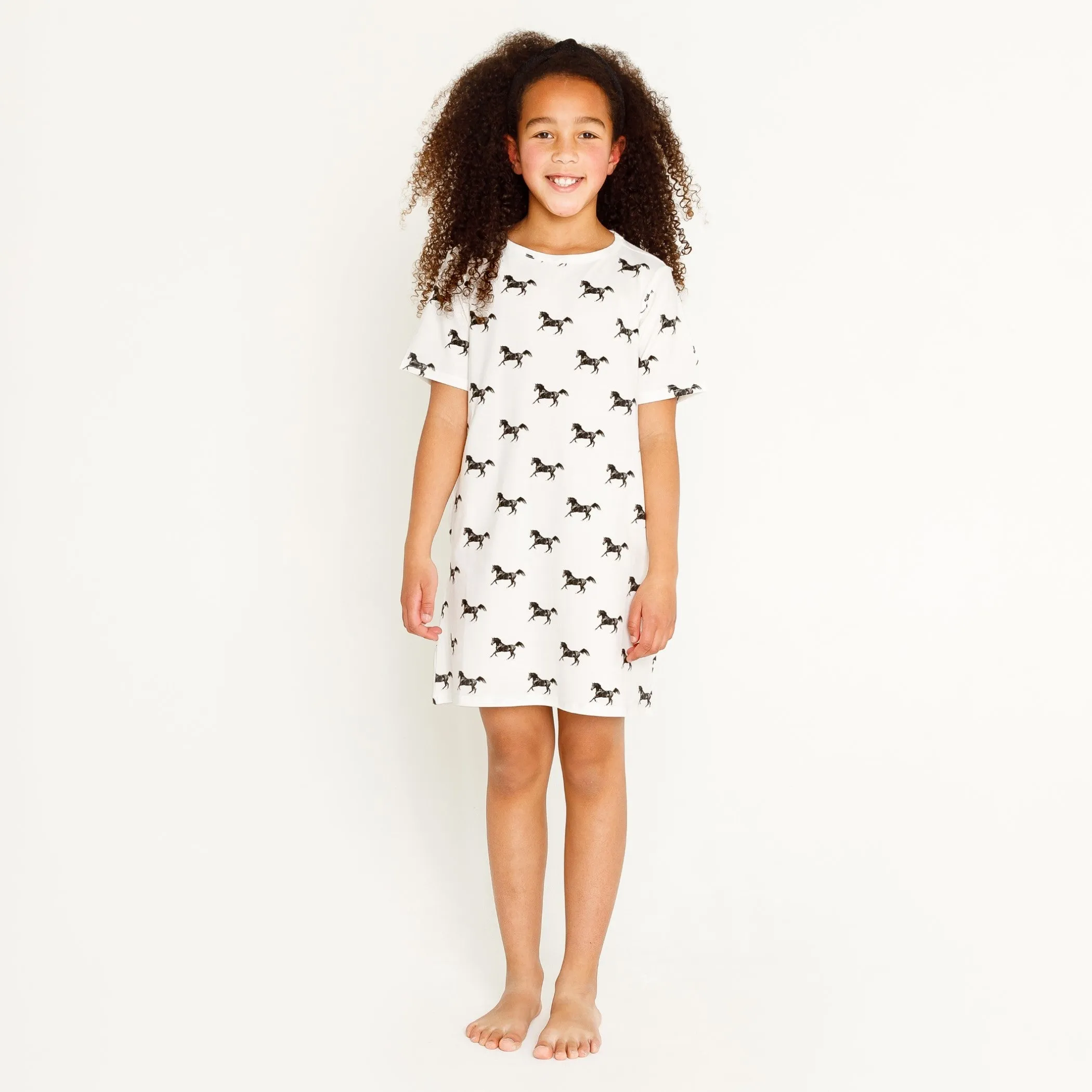 SNURK Black White T-shirt Dress Kids