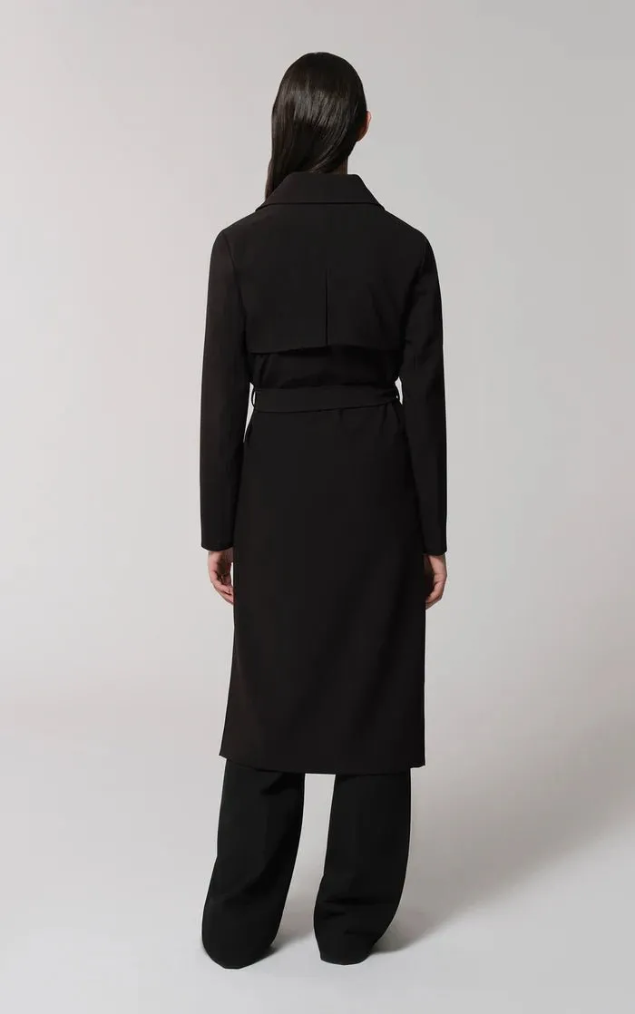 SOIA&KYO DIMITRA - Relaxed-Fit Belted Trench With Shirt Collar