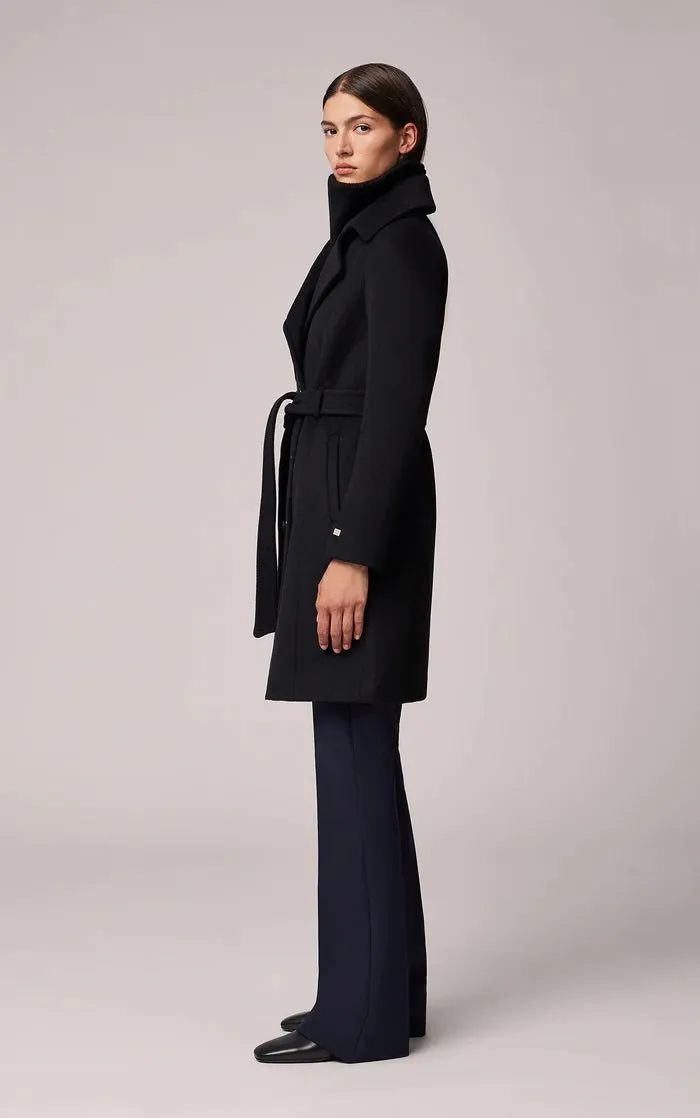 SOIA&KYO FABIANNE-C - Semi-Fitted Classic Wool Coat With Removable Bib