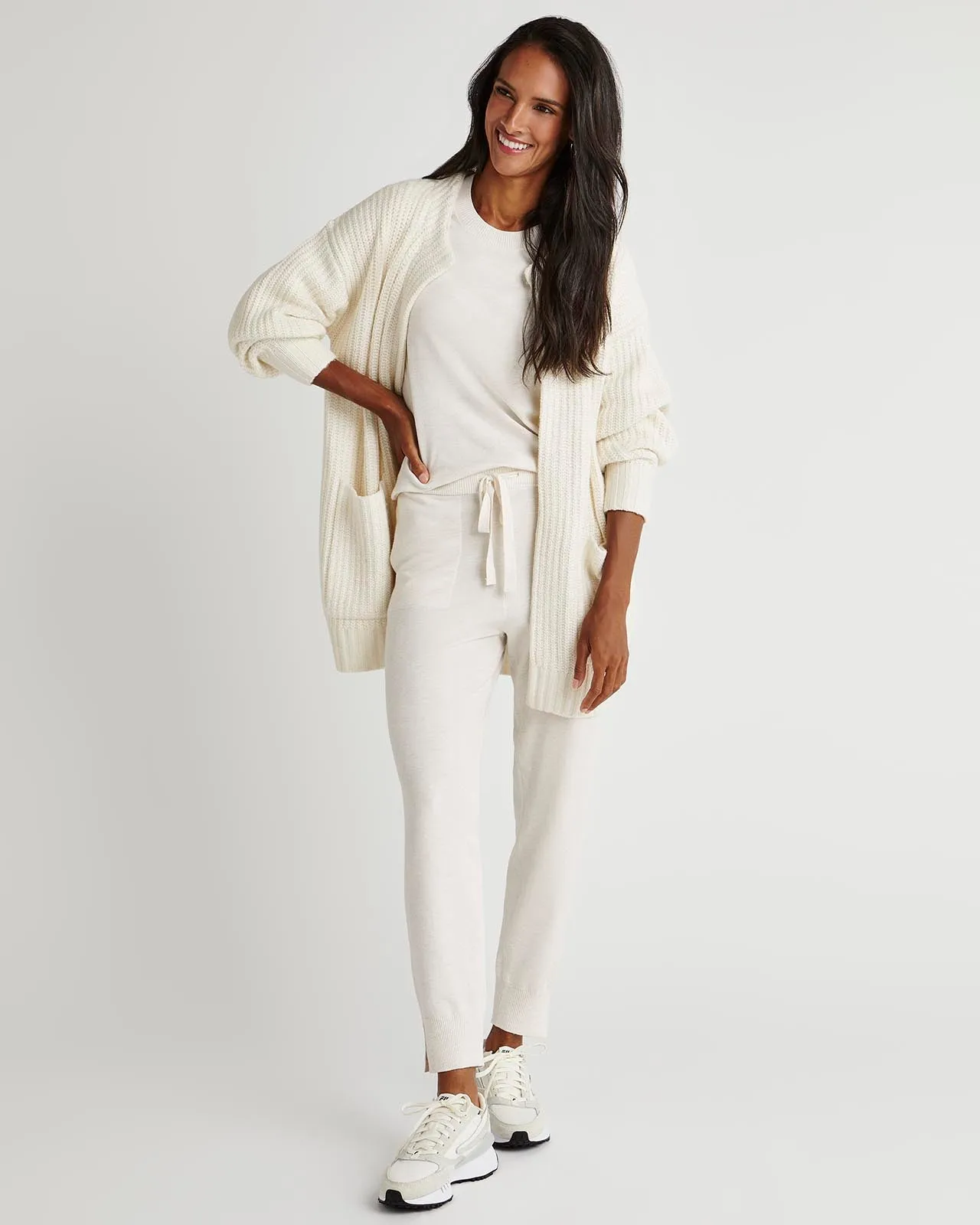 Splendid x Cella Jane Cashblend Open-Front Cardigan