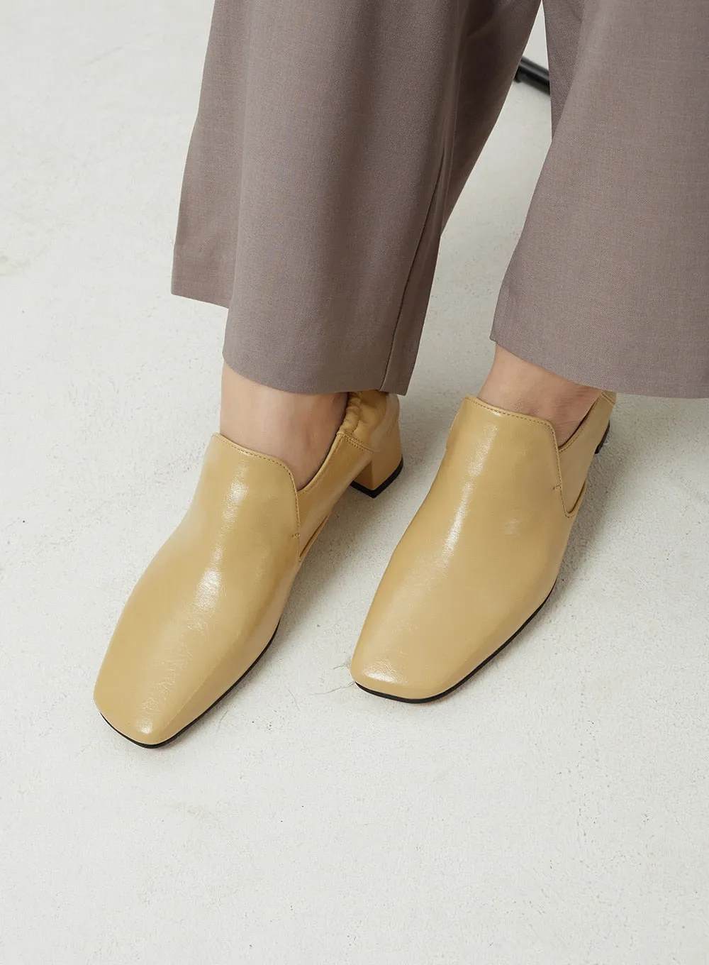 Square Toe Heel Loafers OJ311