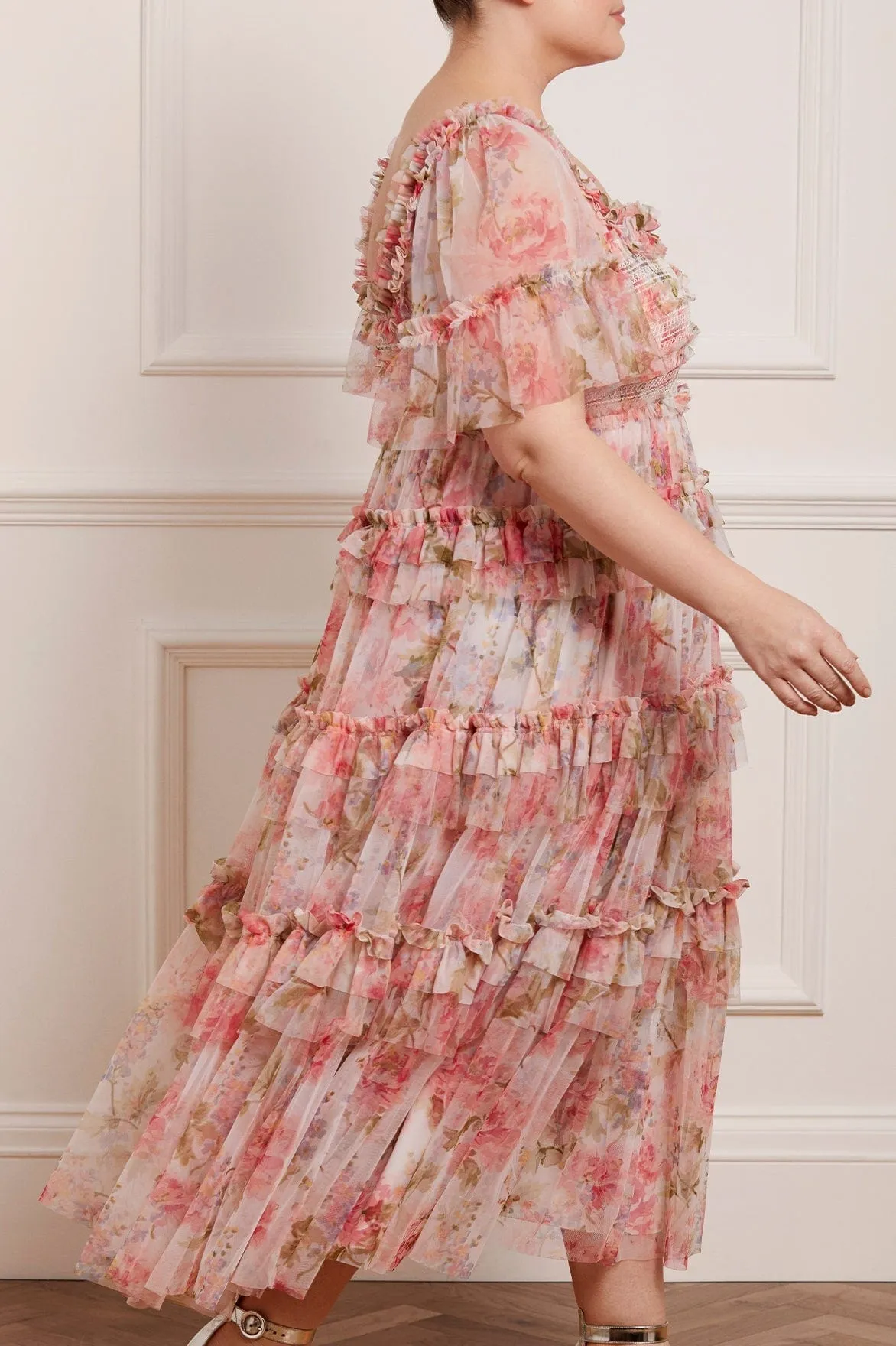 Summer Song Peaches Smocked Ankle Gown