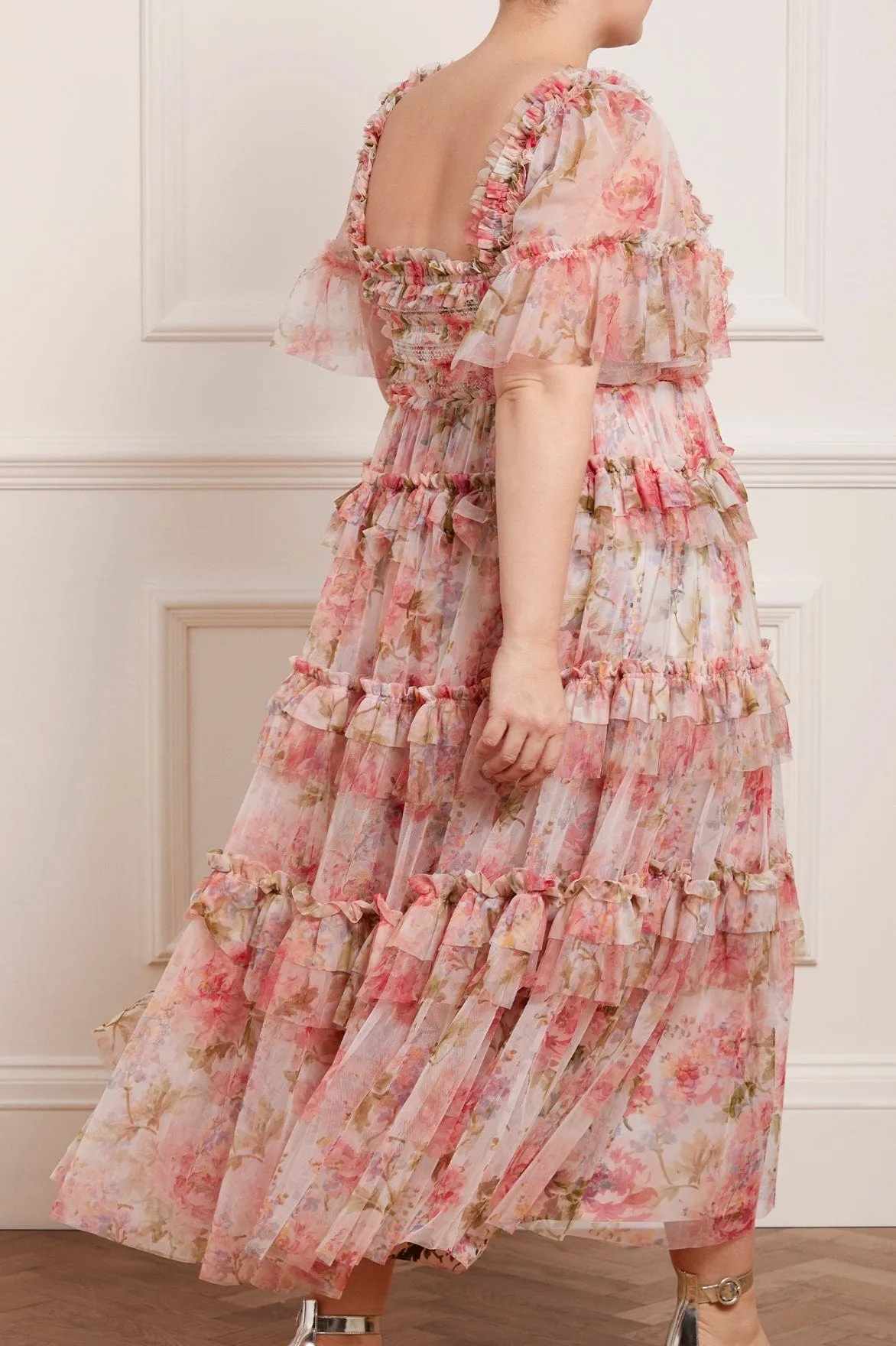 Summer Song Peaches Smocked Ankle Gown