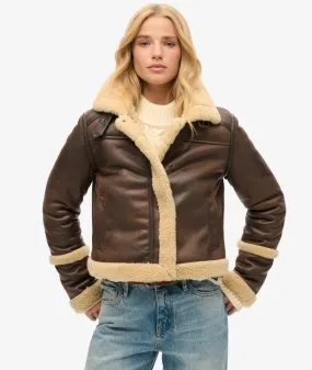 SUPERDRY FAUX SHEARLING CROP JACKET