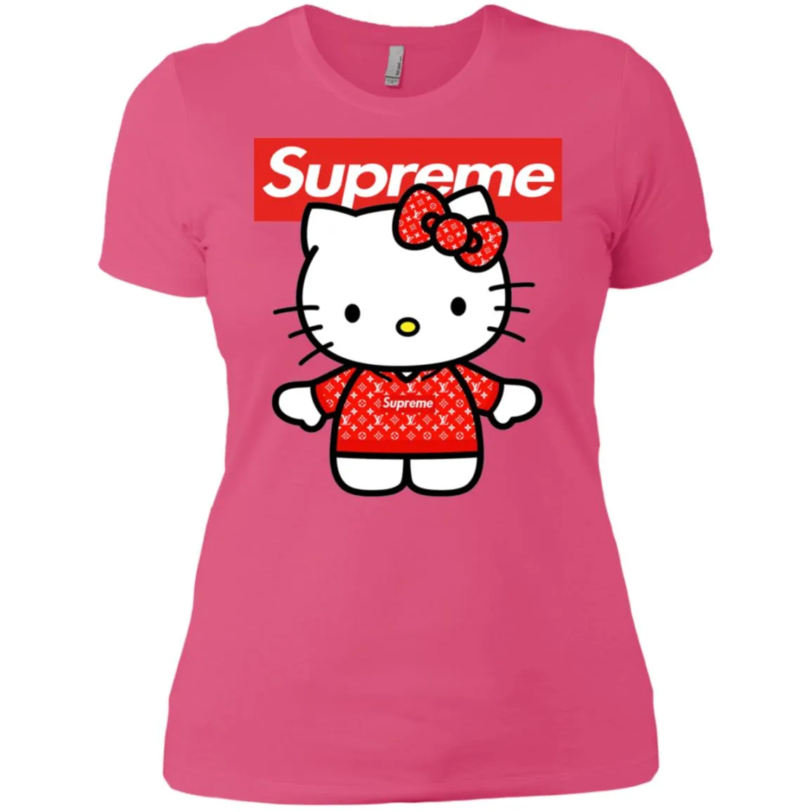 Supreme Hello Kitty Loves T-shirt Women Cotton T-Shirt