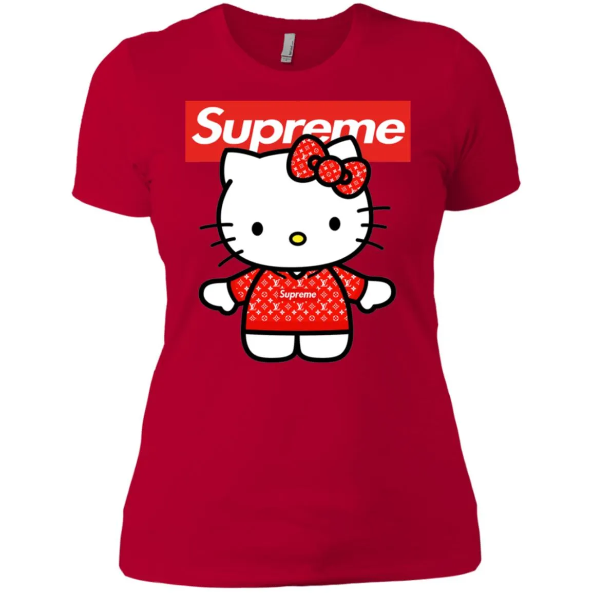 Supreme Hello Kitty Loves T-shirt Women Cotton T-Shirt