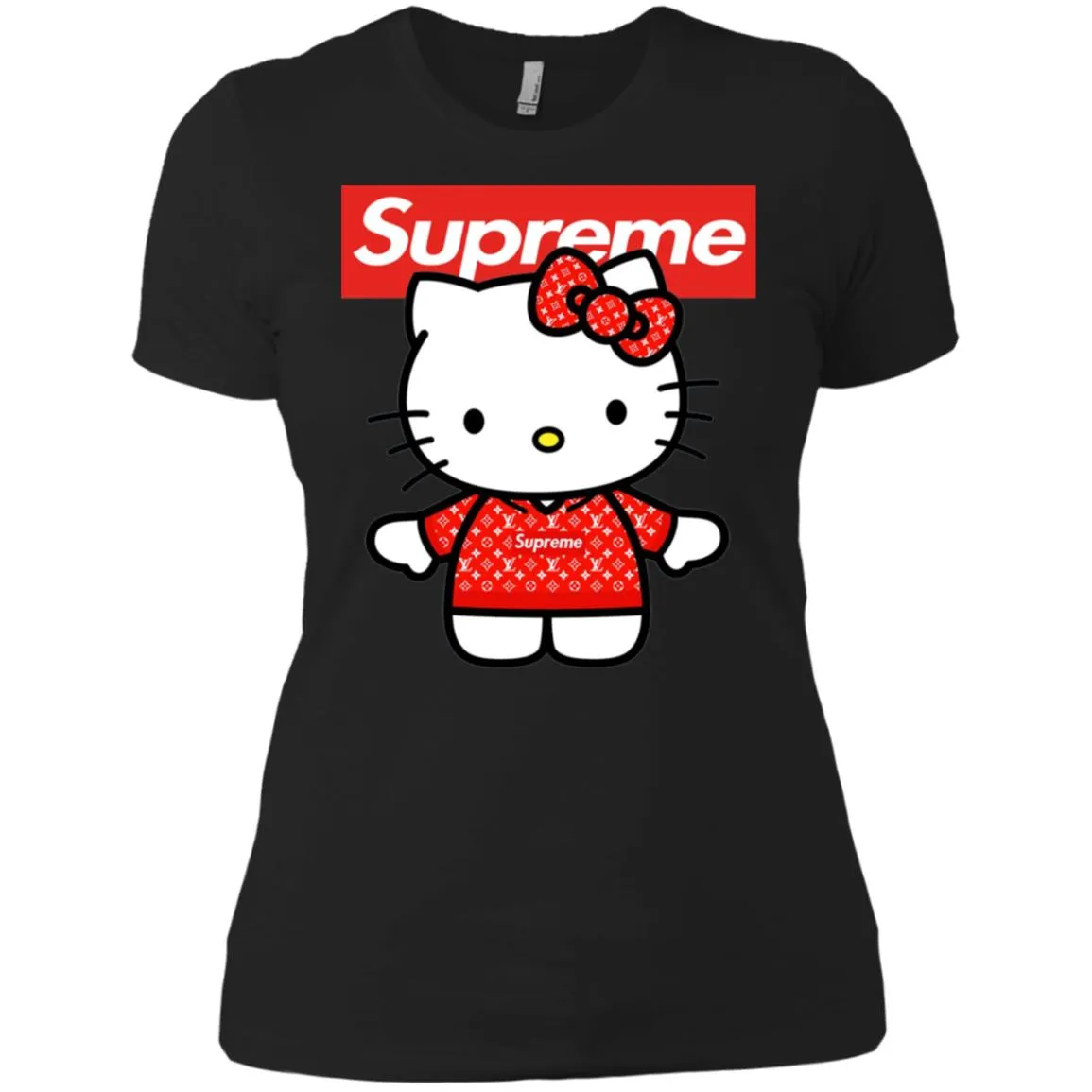 Supreme Hello Kitty Loves T-shirt Women Cotton T-Shirt