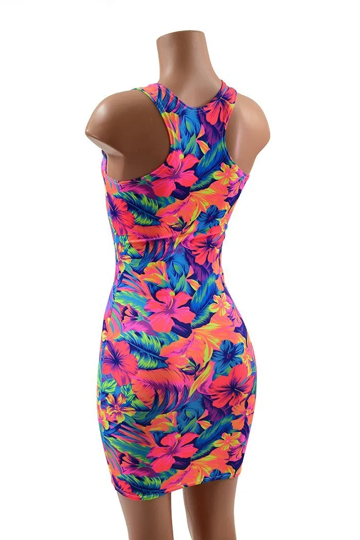 Tahitian Floral Racerback Bodycon Dress