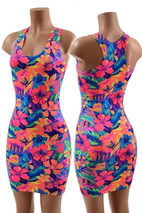 Tahitian Floral Racerback Bodycon Dress