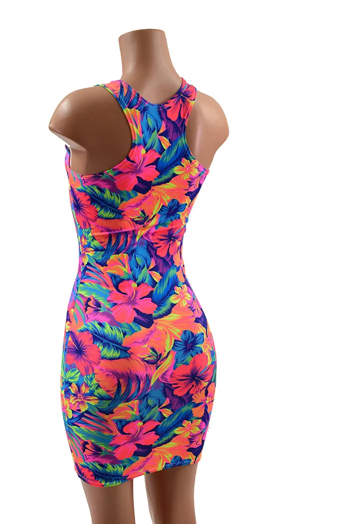 Tahitian Floral Racerback Bodycon Dress