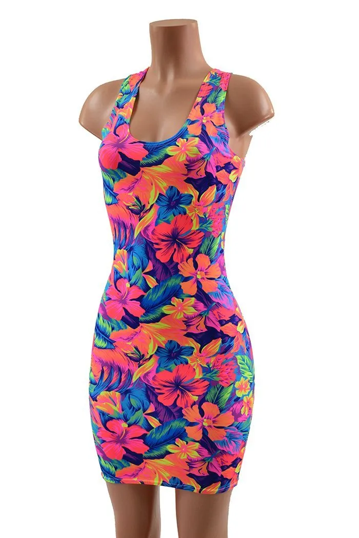 Tahitian Floral Racerback Bodycon Dress