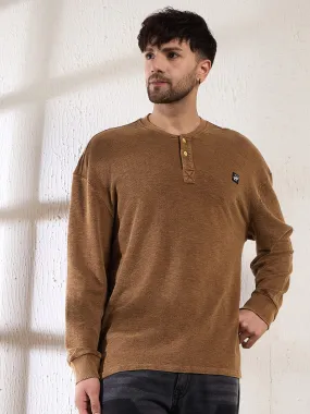 Tan Slubbed Heavy Jersey Henley