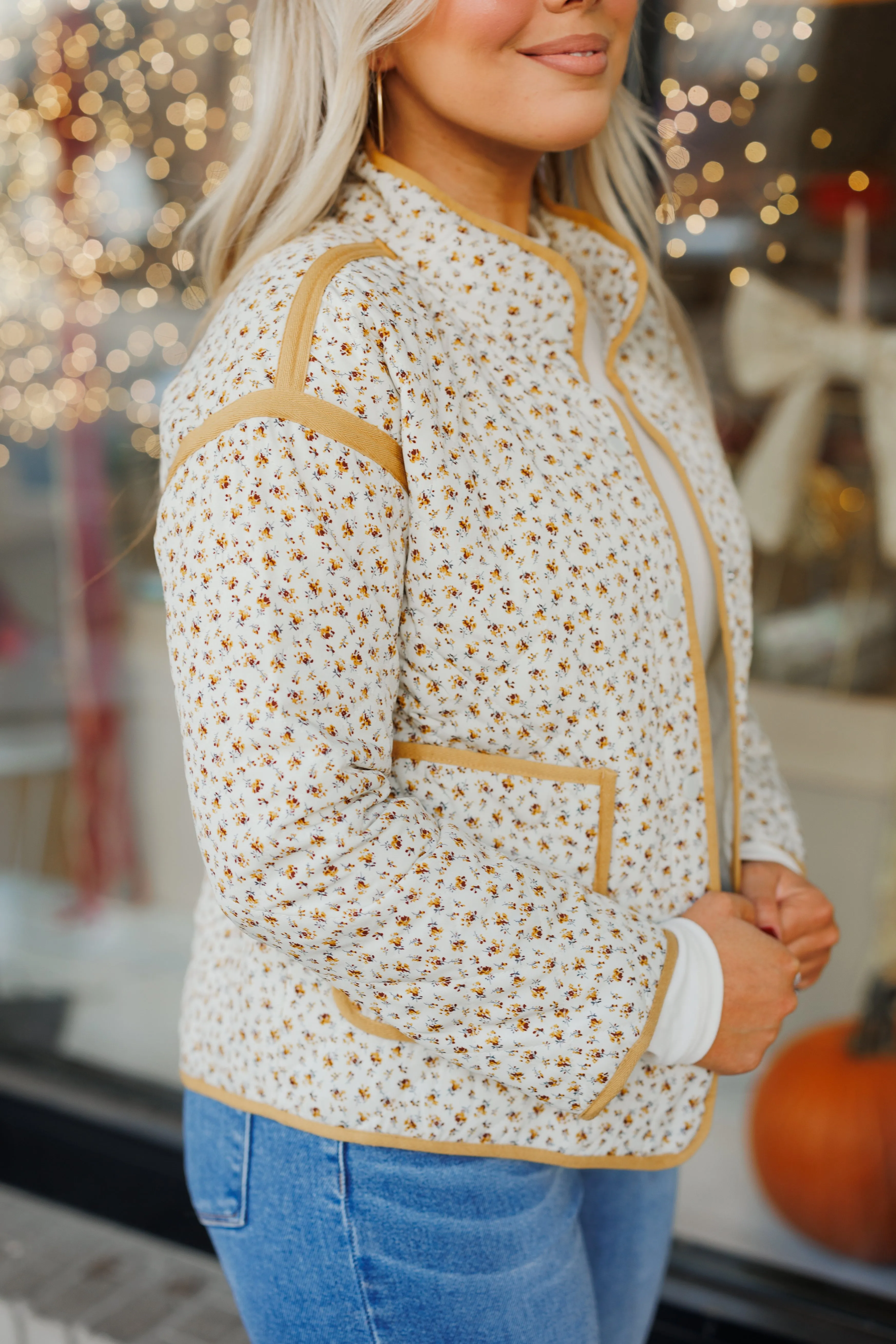 The Georgia Quilted Jacket in Cream