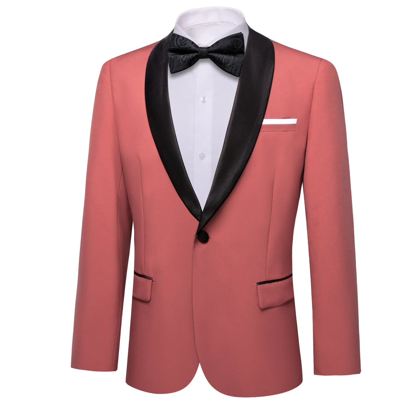 Ties2you Men's Suit Blush Red Solid Shawl Lapel Suit Suit For Wedding Classic