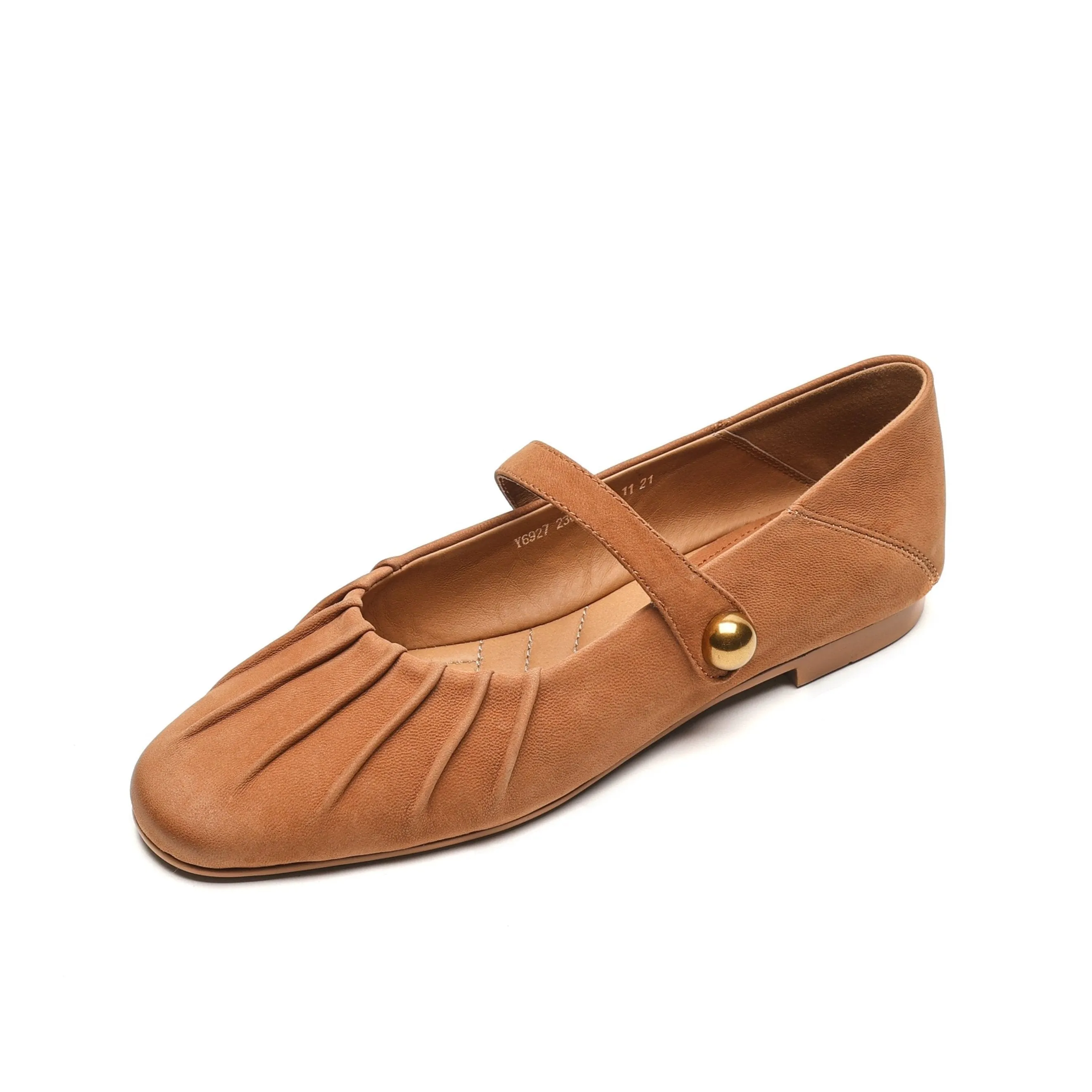 TinaCus Leather Handmade Women's Mary Jane Style Flat Shoes