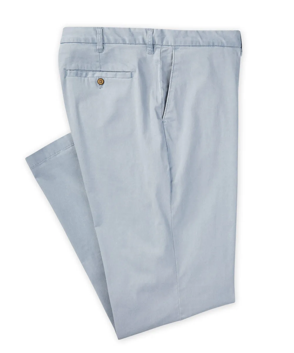 Tommy Bahama Stretch Flat-Front Sateen Chino Pants