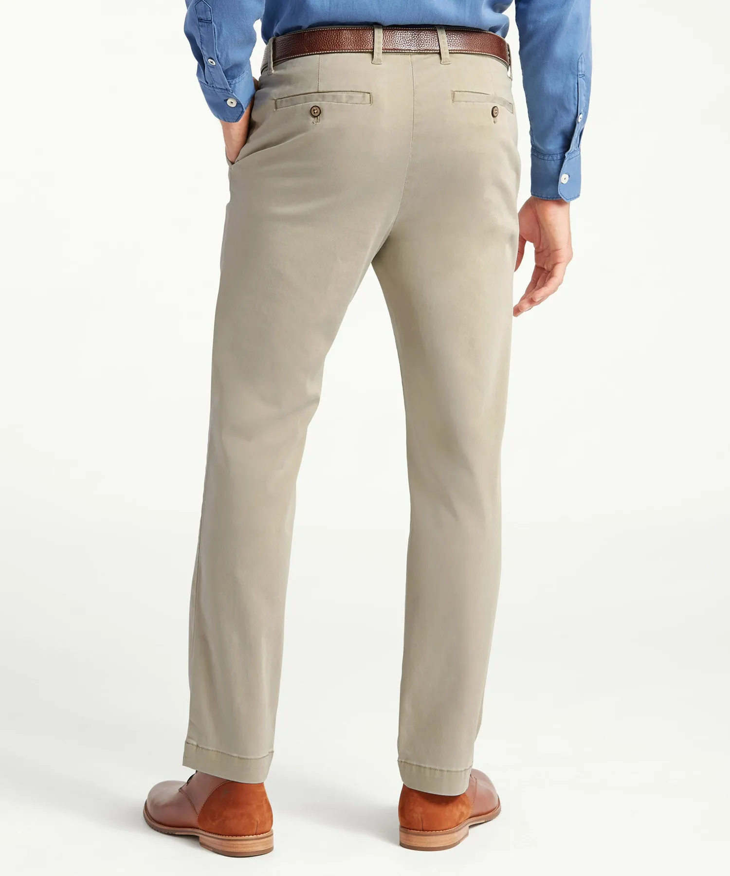 Tommy Bahama Stretch Flat-Front Sateen Chino Pants