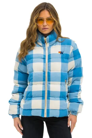 UNISEX PLAID TRAVELER JACKET - SKY PLAID