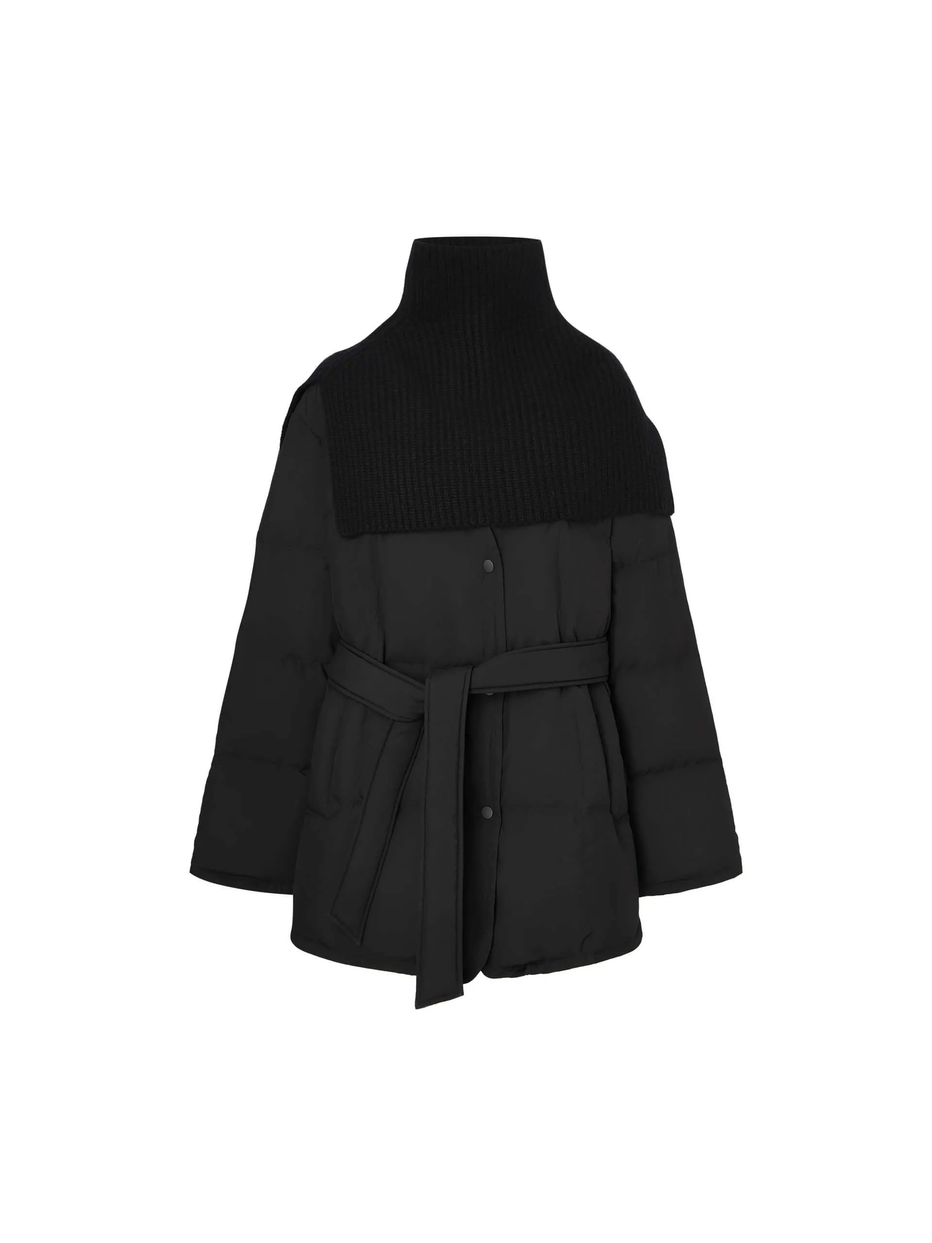 V-neck Down Jacket with Shawl