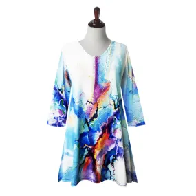 Valentina Multi-Print V-Neck Tunic in Multi - 28923-TU