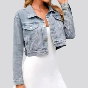 Vintage light-wash jean jacket for women